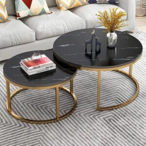 Black Nesting Marble Table