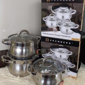 6 pieces Edenburg EB-3716 stainless steel  cookware set