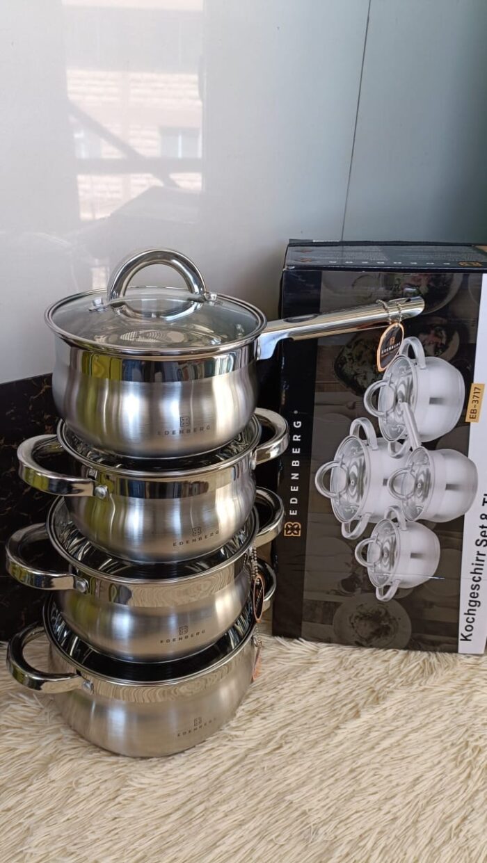 8 pieces Edenburg EB-3717 stainless steel  cookware set