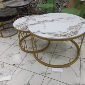 Luxury Pure Marble Top Nesting Coffee Tables Elegant Modern Design