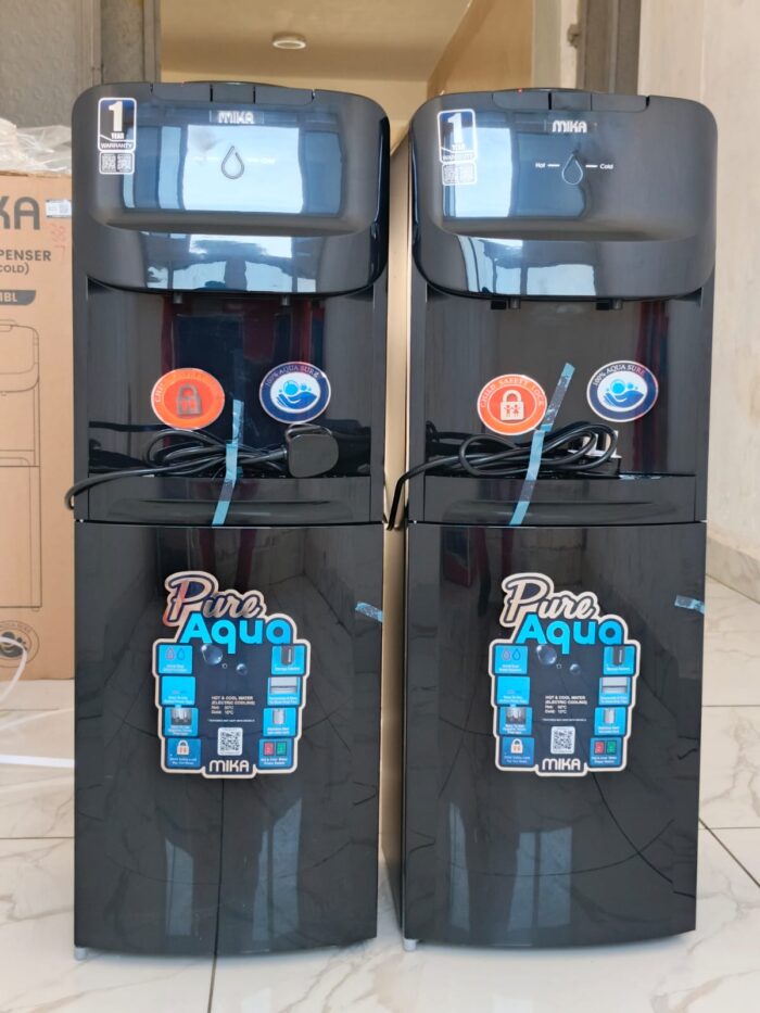 Black Mika free standing hot and cold water dispenser 