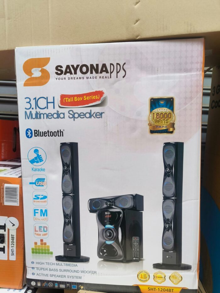 Sayona SHT-1204BT 3.1Ch Subwoofer System Tallboy Speakers