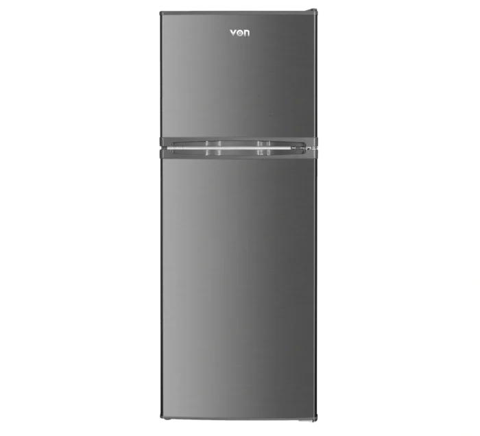 Von VRT-181DRAX Double Door Fridge - 181L, Inox