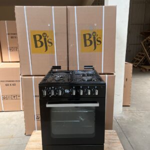 black BJS 60X60 3-Gas+1 Hot Plate With Turbo-Fan