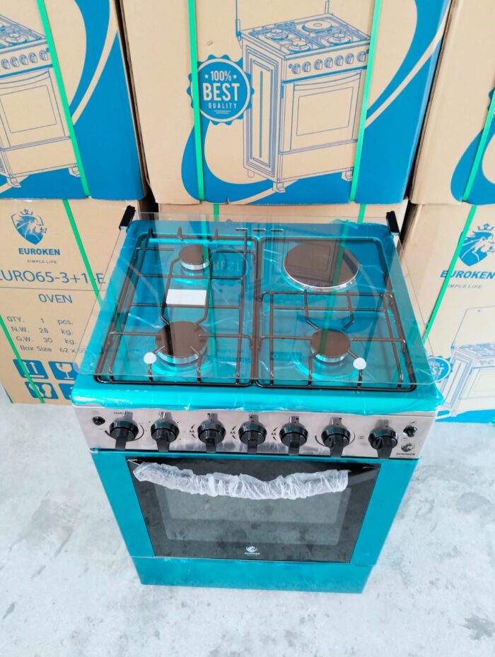 60*65 Euroken  3+1 standing cooker with electric double heater oven