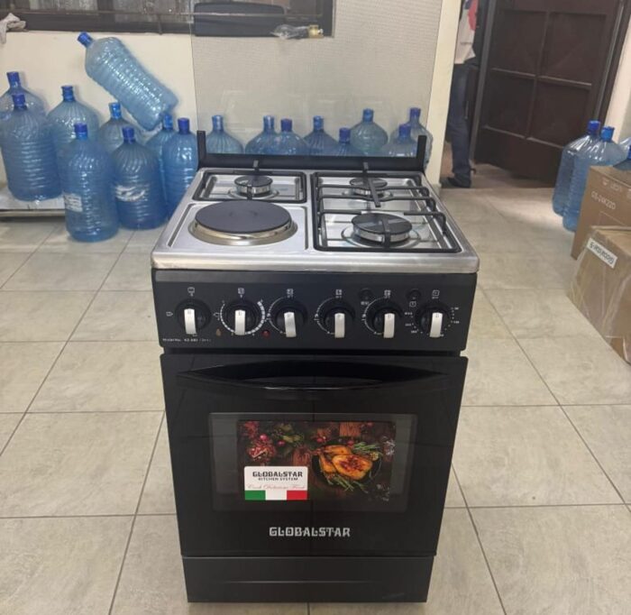 Globalstar Black 50*55 Jet 3+1 standing cooker with electric oven